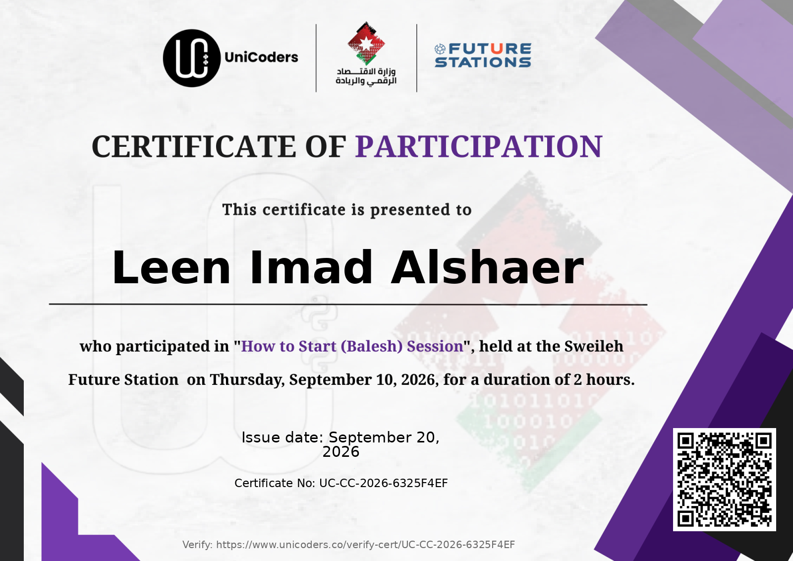 Certificate of Completion — How to Start Session (Balesh)